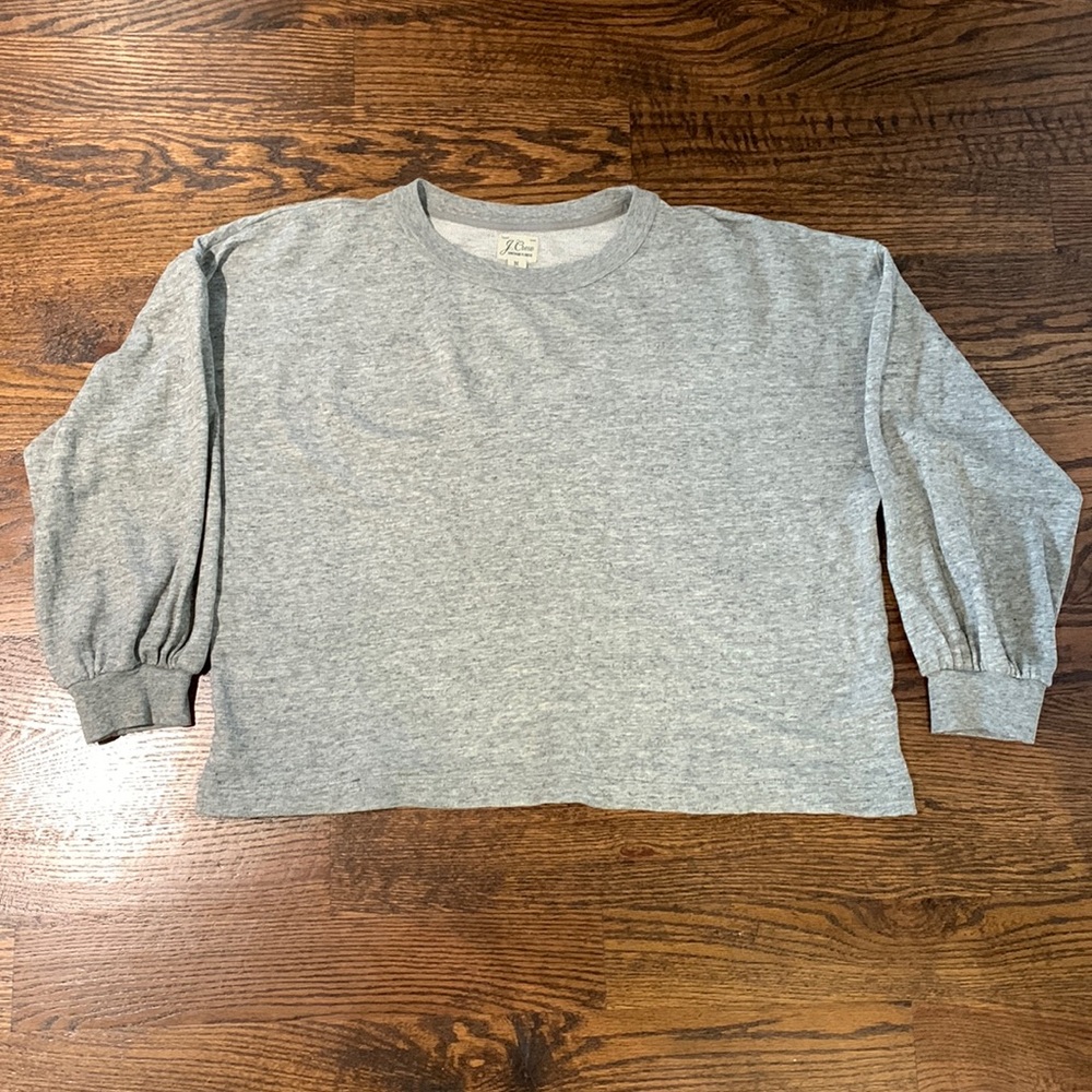 J Crew sz M grey vintage fleece top
